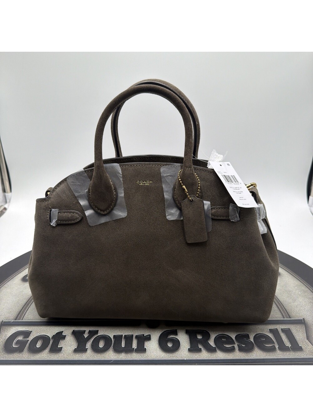 Coach Suede Empire 28 B4Olive/ Olive Suede NWT CCC32